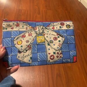 Brighton Blue Bow Print Zip Pouch